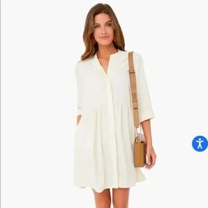 Tuckernuck NWT Women's Royal Ivory Cream Mini Shirt Dress- Size XS